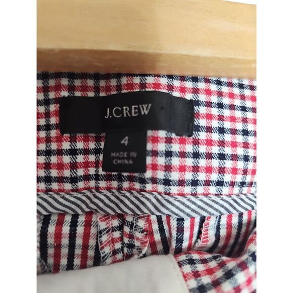 J Crew Hayden Red Black Plaid Crop Kickout Pants Size 4 - Picture 7 of 16
